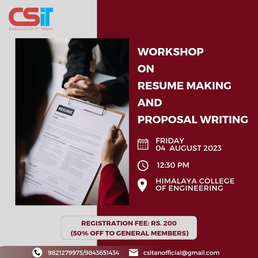 Resume Making and Proposal Writing Workshop